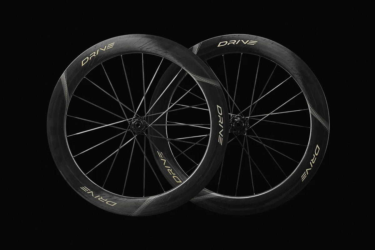 Deep-section carbon wheelset pair on black
