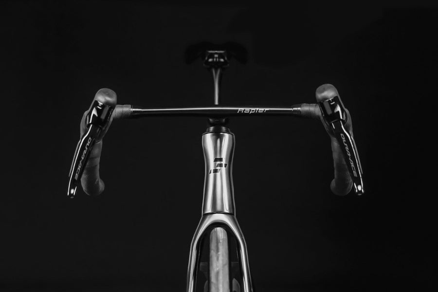 Cockpit and levers seen head-on in low studio light