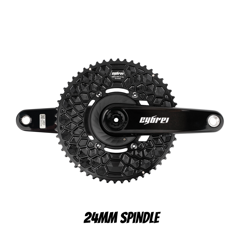 CYBREI Carbon Crankset | 24mm Spindle, Power Meter Spider, EVO Alloy Chainrings