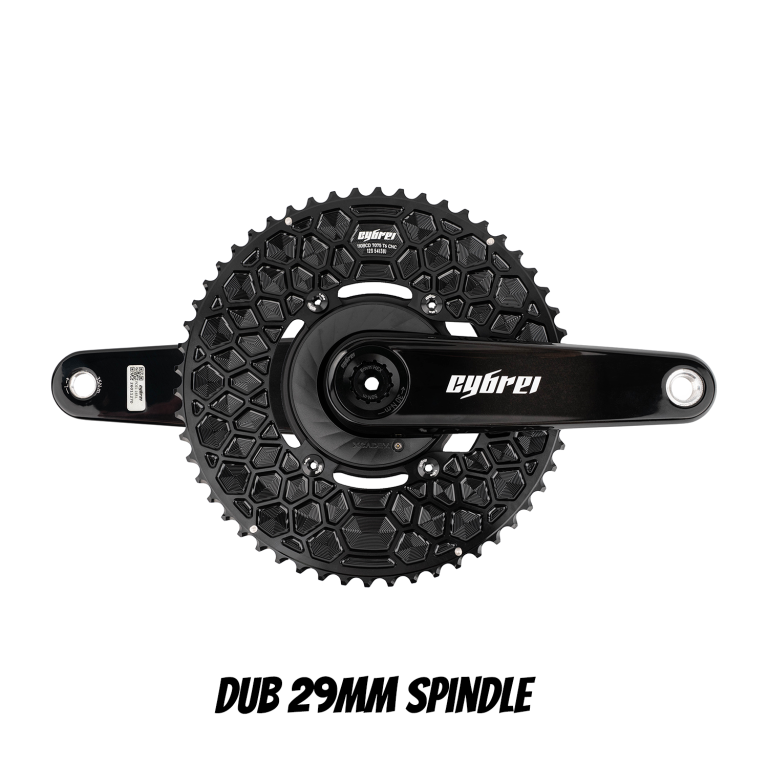 CYBREI Carbon Crankset | 29mm Spindle, Power Meter Spider, EVO Alloy Chainrings