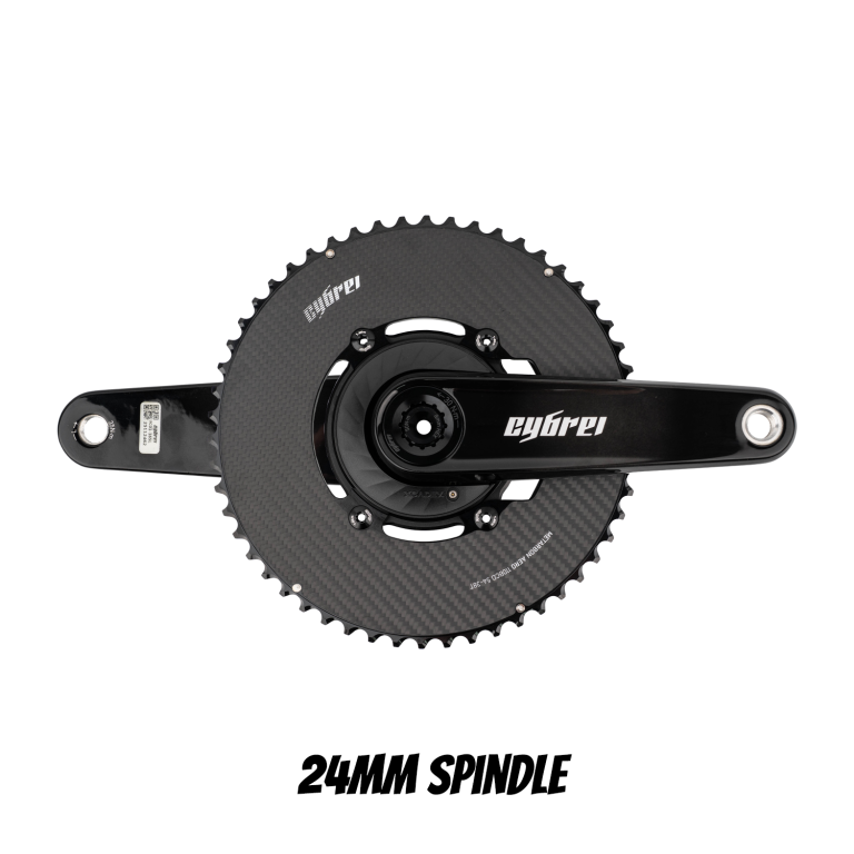 CYBREI Carbon Crankset | 24mm Spindle, Power Meter Spider, METARBON Carbon Chainrings